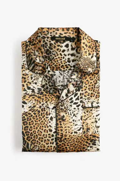 Roberto Cavalli Men’s Silk Pajamas with Jaguar Skin Print | Thumbnail 4 Roberto Cavalli Men’s Silk Pajamas with Jaguar Skin Print | Thumbnail 4