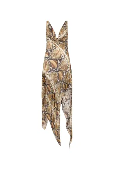 Roberto Cavalli Python Print Silk Midi Dress | Thumbnail 1 Roberto Cavalli Python Print Silk Midi Dress | Thumbnail 1