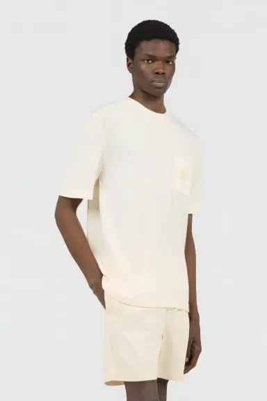 Roberto Cavalli Ivory Knit T-Shirt with Monogram RC | Thumbnail 2 Roberto Cavalli Ivory Knit T-Shirt with Monogram RC | Thumbnail 2