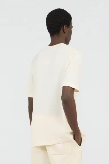 Roberto Cavalli Ivory Knit T-Shirt with Monogram RC | Thumbnail 3 Roberto Cavalli Ivory Knit T-Shirt with Monogram RC | Thumbnail 3
