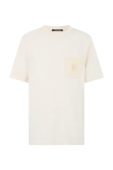 Roberto Cavalli Ivory Knit T-Shirt with Monogram RC | Thumbnail 1 Roberto Cavalli Ivory Knit T-Shirt with Monogram RC | Thumbnail 1