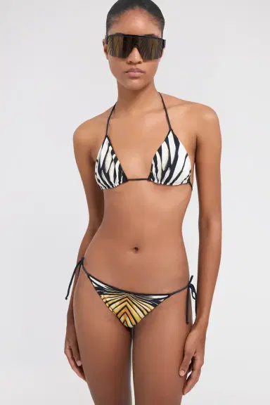 Roberto Cavalli Ray Of Gold Print Bikini Top | Thumbnail 4 Roberto Cavalli Ray Of Gold Print Bikini Top | Thumbnail 4