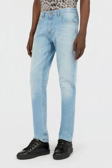 Roberto Cavalli Light Blue Regular Fit Denim Jeans | Thumbnail 2 Roberto Cavalli Light Blue Regular Fit Denim Jeans | Thumbnail 2