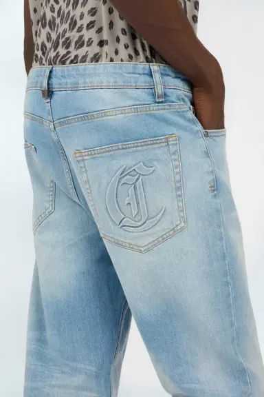Roberto Cavalli Light Blue Regular Fit Denim Jeans | Thumbnail 5 Roberto Cavalli Light Blue Regular Fit Denim Jeans | Thumbnail 5