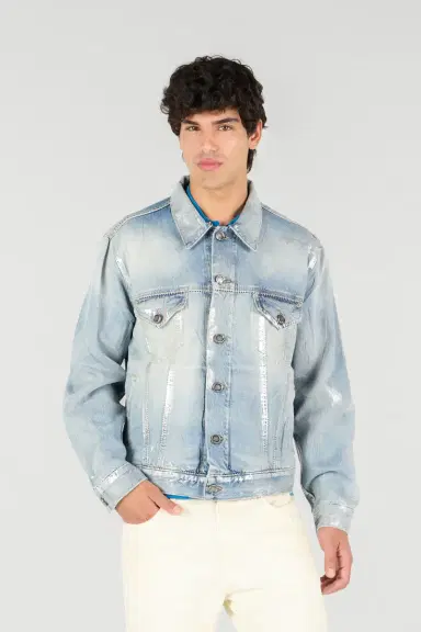 Roberto Cavalli Light Blue Laminated Denim Jacket | Thumbnail 2 Roberto Cavalli Light Blue Laminated Denim Jacket | Thumbnail 2