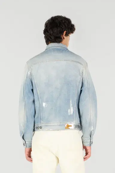 Roberto Cavalli Light Blue Laminated Denim Jacket | Thumbnail 3 Roberto Cavalli Light Blue Laminated Denim Jacket | Thumbnail 3