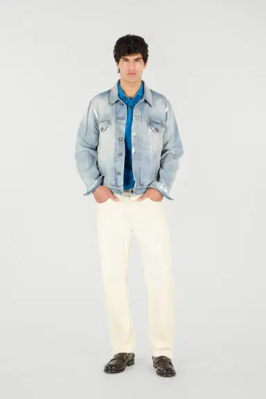 Roberto Cavalli Light Blue Laminated Denim Jacket | Thumbnail 7 Roberto Cavalli Light Blue Laminated Denim Jacket | Thumbnail 7