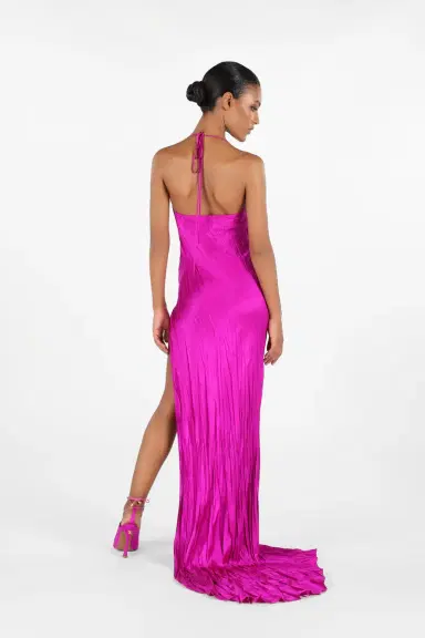 Roberto Cavalli Crinkled Silk Long Dress | Thumbnail 3 Roberto Cavalli Crinkled Silk Long Dress | Thumbnail 3
