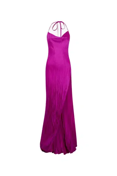 Roberto Cavalli Crinkled Silk Long Dress | Thumbnail 1 Roberto Cavalli Crinkled Silk Long Dress | Thumbnail 1