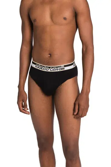 Roberto Cavalli Two-Pack Black Cotton Briefs With Logo Waistband | Thumbnail 4 Roberto Cavalli Two-Pack Black Cotton Briefs With Logo Waistband | Thumbnail 4