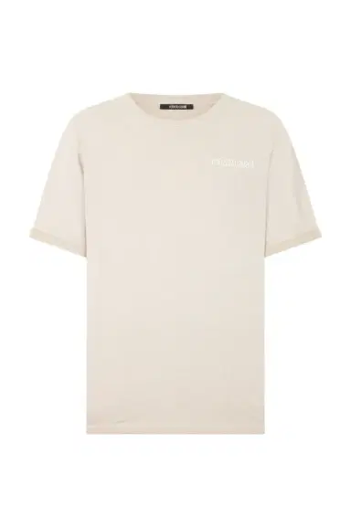 Roberto Cavalli Beige T-Shirt with Back Snake Print | Thumbnail 1 Roberto Cavalli Beige T-Shirt with Back Snake Print | Thumbnail 1