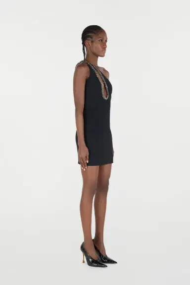 Roberto Cavalli Mini Dress With Bejeweled Neckline | Thumbnail 2 Roberto Cavalli Mini Dress With Bejeweled Neckline | Thumbnail 2
