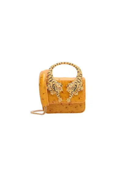 Roberto Cavalli Mini Roar Bag With Jeweled Tigers | Thumbnail 1 Roberto Cavalli Mini Roar Bag With Jeweled Tigers | Thumbnail 1
