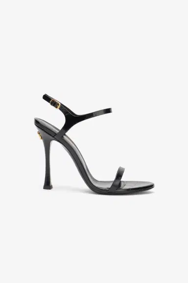 Roberto Cavalli Black Croc-Effect Leather High-Heel Sandals | Thumbnail 2 Roberto Cavalli Black Croc-Effect Leather High-Heel Sandals | Thumbnail 2