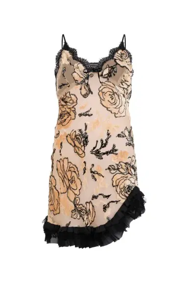 Roberto Cavalli Floral Devoré Silk Dress Mini | Thumbnail 1 Roberto Cavalli Floral Devoré Silk Dress Mini | Thumbnail 1