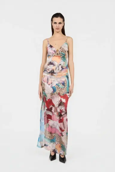 Roberto Cavalli Flower Multicolor Print Dress | Thumbnail 2 Roberto Cavalli Flower Multicolor Print Dress | Thumbnail 2