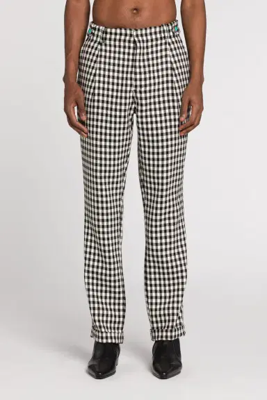 Roberto Cavalli Gingham Straight-Leg Tailored Trousers | Thumbnail 3 Roberto Cavalli Gingham Straight-Leg Tailored Trousers | Thumbnail 3