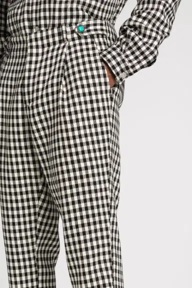 Roberto Cavalli Gingham Straight-Leg Tailored Trousers | Thumbnail 5 Roberto Cavalli Gingham Straight-Leg Tailored Trousers | Thumbnail 5