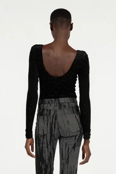Roberto Cavalli Black Bodysuit With Jaguar Skin Pattern | Thumbnail 3 Roberto Cavalli Black Bodysuit With Jaguar Skin Pattern | Thumbnail 3