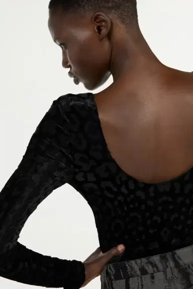Roberto Cavalli Black Bodysuit With Jaguar Skin Pattern | Thumbnail 6 Roberto Cavalli Black Bodysuit With Jaguar Skin Pattern | Thumbnail 6