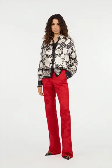 Roberto Cavalli Black and Ivory Floral Print Shirt | Thumbnail 7 Roberto Cavalli Black and Ivory Floral Print Shirt | Thumbnail 7