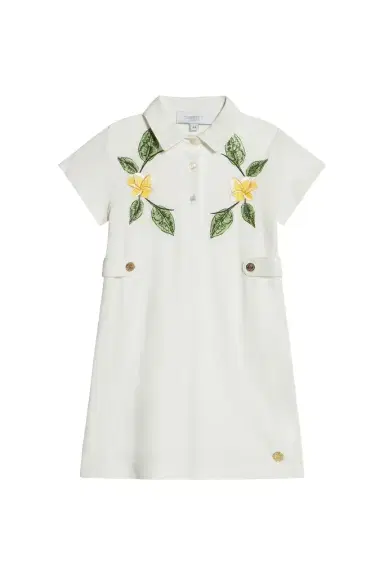 Roberto Cavalli Cotton Dress With Embroidered Flowers | Thumbnail 1 Roberto Cavalli Cotton Dress With Embroidered Flowers | Thumbnail 1