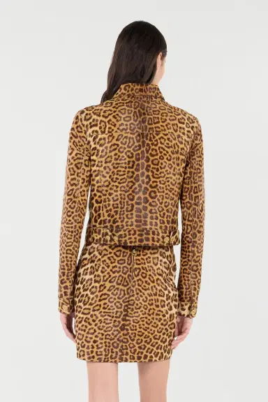 Roberto Cavalli Leather Jacket With Leopard Skin Print | Thumbnail 3 Roberto Cavalli Leather Jacket With Leopard Skin Print | Thumbnail 3