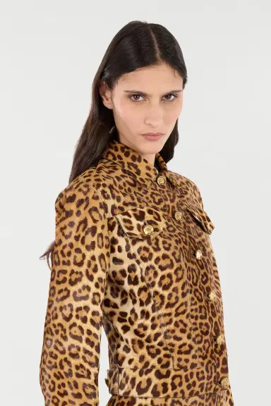 Roberto Cavalli Leather Jacket With Leopard Skin Print | Thumbnail 5 Roberto Cavalli Leather Jacket With Leopard Skin Print | Thumbnail 5