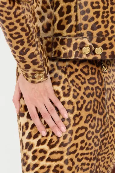Roberto Cavalli Leather Jacket With Leopard Skin Print | Thumbnail 6 Roberto Cavalli Leather Jacket With Leopard Skin Print | Thumbnail 6