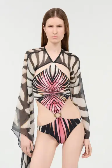 Roberto Cavalli Trikini With Ray Of Pink Print | Thumbnail 2 Roberto Cavalli Trikini With Ray Of Pink Print | Thumbnail 2