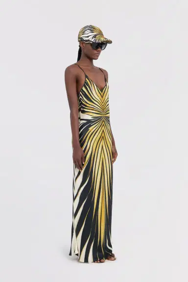 Roberto Cavalli Ray Of Gold Print Silk Maxi Dress | Thumbnail 2 Roberto Cavalli Ray Of Gold Print Silk Maxi Dress | Thumbnail 2