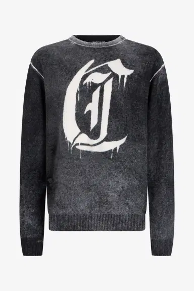 Roberto Cavalli Washed Black Sweater | Thumbnail 2 Roberto Cavalli Washed Black Sweater | Thumbnail 2