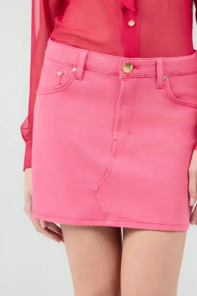 Roberto Cavalli Pink Denim Mini Skirt | Thumbnail 4 Roberto Cavalli Pink Denim Mini Skirt | Thumbnail 4