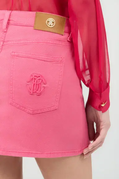 Roberto Cavalli Pink Denim Mini Skirt | Thumbnail 5 Roberto Cavalli Pink Denim Mini Skirt | Thumbnail 5
