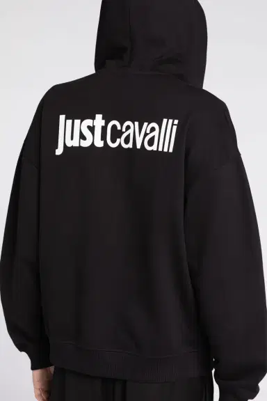 Roberto Cavalli Just Cavalli Logo-Print Zip Cotton Hoodie | Thumbnail 4 Roberto Cavalli Just Cavalli Logo-Print Zip Cotton Hoodie | Thumbnail 4