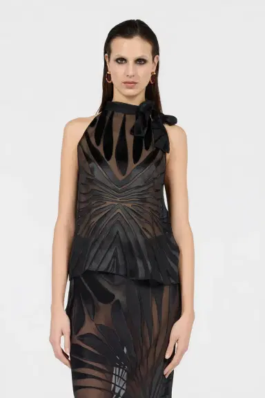 Roberto Cavalli Top With Ray Devoré Print | Thumbnail 2 Roberto Cavalli Top With Ray Devoré Print | Thumbnail 2