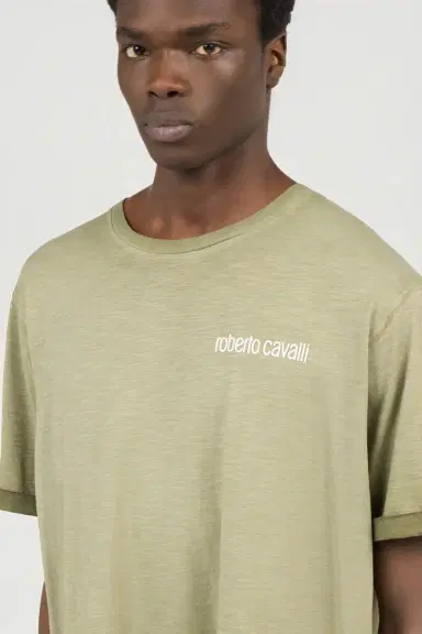Roberto Cavalli Green T-Shirt with Back Snake Print | Thumbnail 4 Roberto Cavalli Green T-Shirt with Back Snake Print | Thumbnail 4