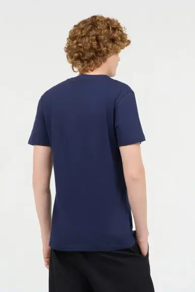 Roberto Cavalli Navy Blue Cotton T-Shirt With Logo | Thumbnail 3 Roberto Cavalli Navy Blue Cotton T-Shirt With Logo | Thumbnail 3