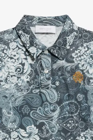 Roberto Cavalli Paisley Print Polo | Thumbnail 3 Roberto Cavalli Paisley Print Polo | Thumbnail 3
