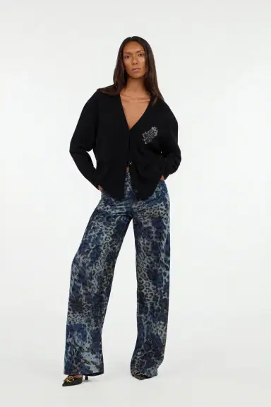 Roberto Cavalli Black cardigan with Monogram Mirror Snake | Thumbnail 7 Roberto Cavalli Black cardigan with Monogram Mirror Snake | Thumbnail 7