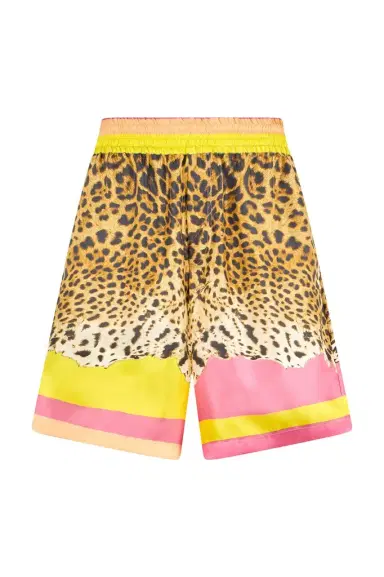 Roberto Cavalli Cavalli Pop Print Silk Bermuda Shorts | Thumbnail 1 Roberto Cavalli Cavalli Pop Print Silk Bermuda Shorts | Thumbnail 1