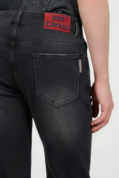 Roberto Cavalli Washed Black Straight Fit Jeans | Thumbnail 5 Roberto Cavalli Washed Black Straight Fit Jeans | Thumbnail 5
