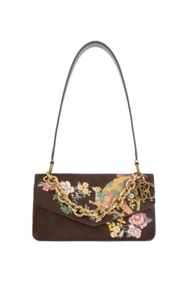Roberto Cavalli Suede Bag With Naturalistic Pattern | Thumbnail 1 Roberto Cavalli Suede Bag With Naturalistic Pattern | Thumbnail 1