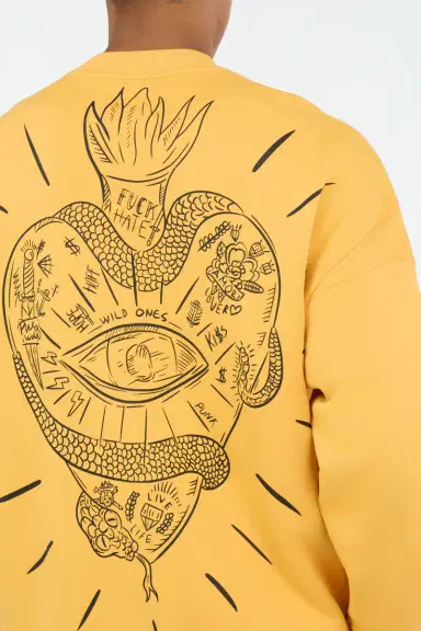 Roberto Cavalli Tattoo Heart Print Sweatshirt | Thumbnail 5 Roberto Cavalli Tattoo Heart Print Sweatshirt | Thumbnail 5
