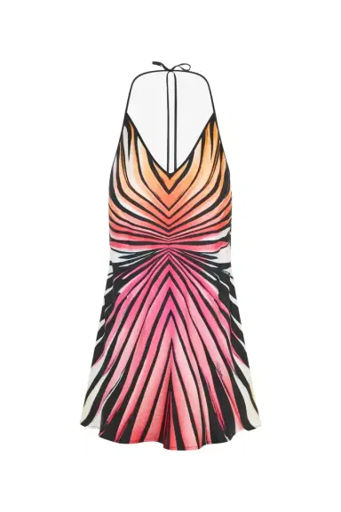 Roberto Cavalli Ray Of Paradise Print Silk Mini Dress | Thumbnail 1 Roberto Cavalli Ray Of Paradise Print Silk Mini Dress | Thumbnail 1