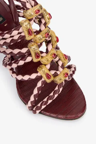 Roberto Cavalli Red And White Sandals With Jewel Details | Thumbnail 4 Roberto Cavalli Red And White Sandals With Jewel Details | Thumbnail 4