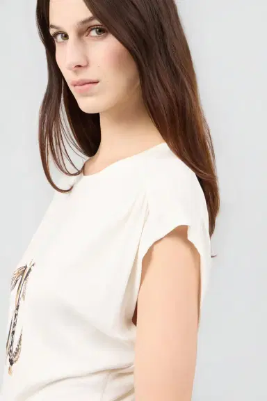 Roberto Cavalli Ivory T-Shirt | Thumbnail 5 Roberto Cavalli Ivory T-Shirt | Thumbnail 5
