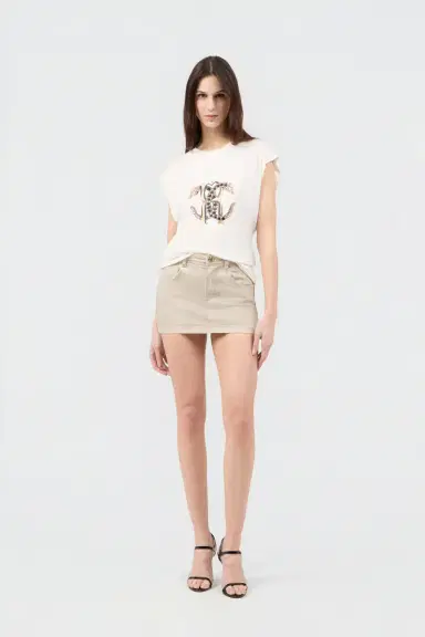 Roberto Cavalli Ivory T-Shirt | Thumbnail 6 Roberto Cavalli Ivory T-Shirt | Thumbnail 6