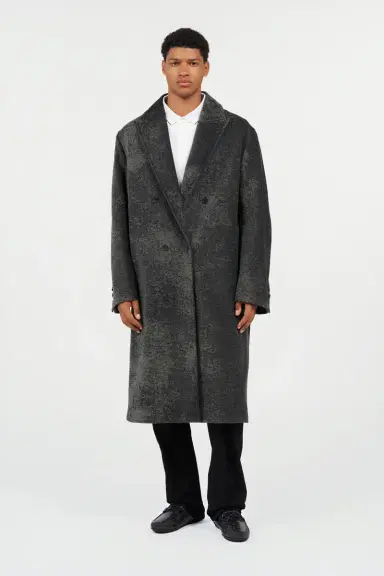 Roberto Cavalli Double-Breasted Coat with Distressed Effect | Thumbnail 2 Roberto Cavalli Double-Breasted Coat with Distressed Effect | Thumbnail 2