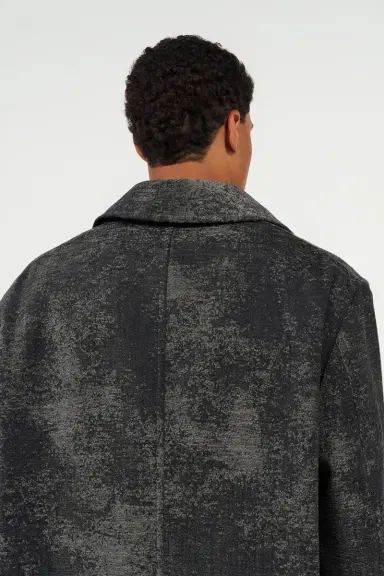 Roberto Cavalli Double-Breasted Coat with Distressed Effect | Thumbnail 6 Roberto Cavalli Double-Breasted Coat with Distressed Effect | Thumbnail 6